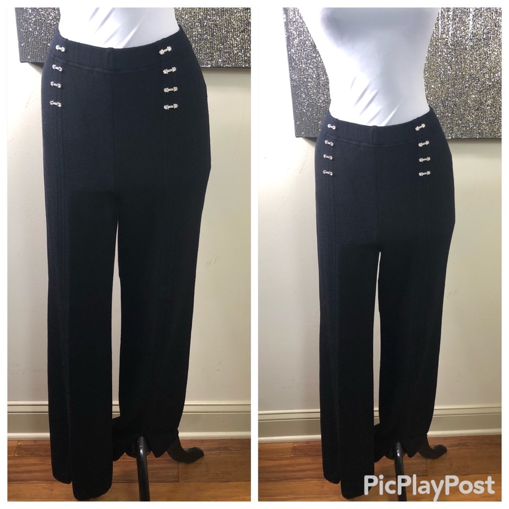 St. John Evening Black Santana Knit Pants